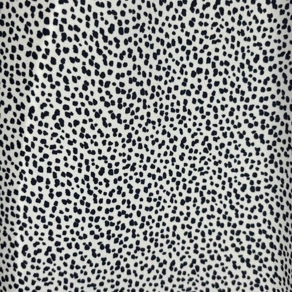 Ann Taylor Black White Puff Sleeve Ruffle Neck Flowy Tunic Blouse Womens Sz M - Picture 4 of 7